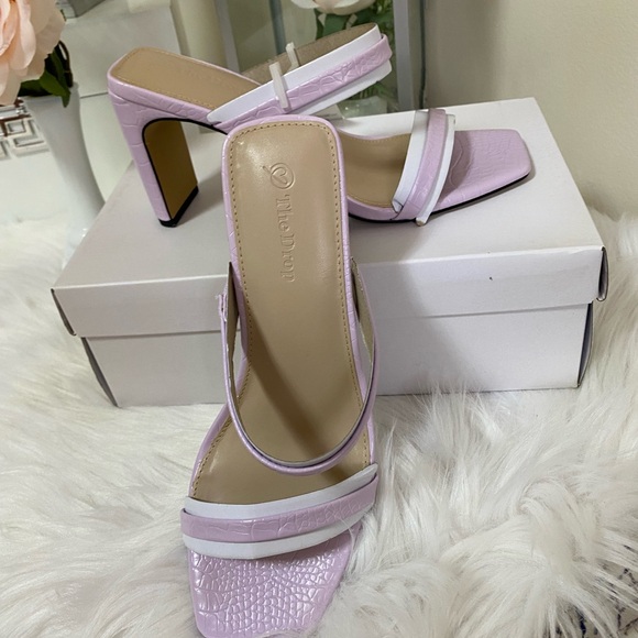 The Drop Women's Avery Square Toe Two Strap High Heeled Sandal SIZE 8 - Picture 3 of 9